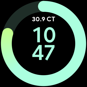 Watch face complication showing the current price